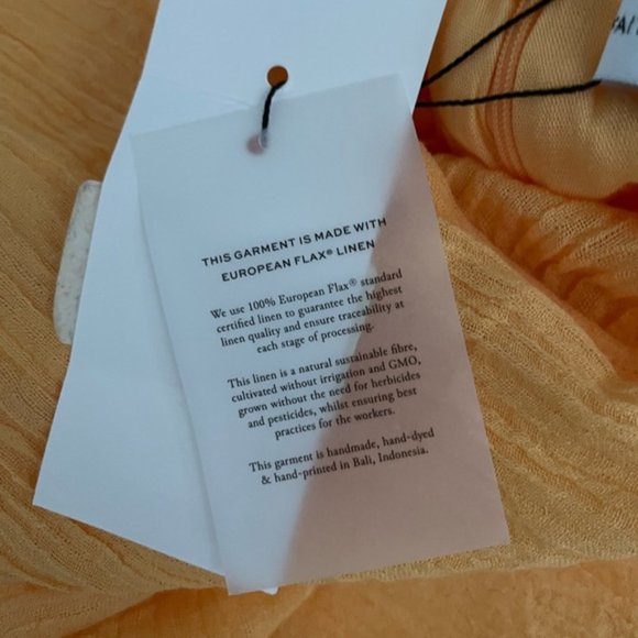 Faithfull the Brand Constance Linen Gauze Minidress Saffron orange Yellow Large - Picture 2 of 10